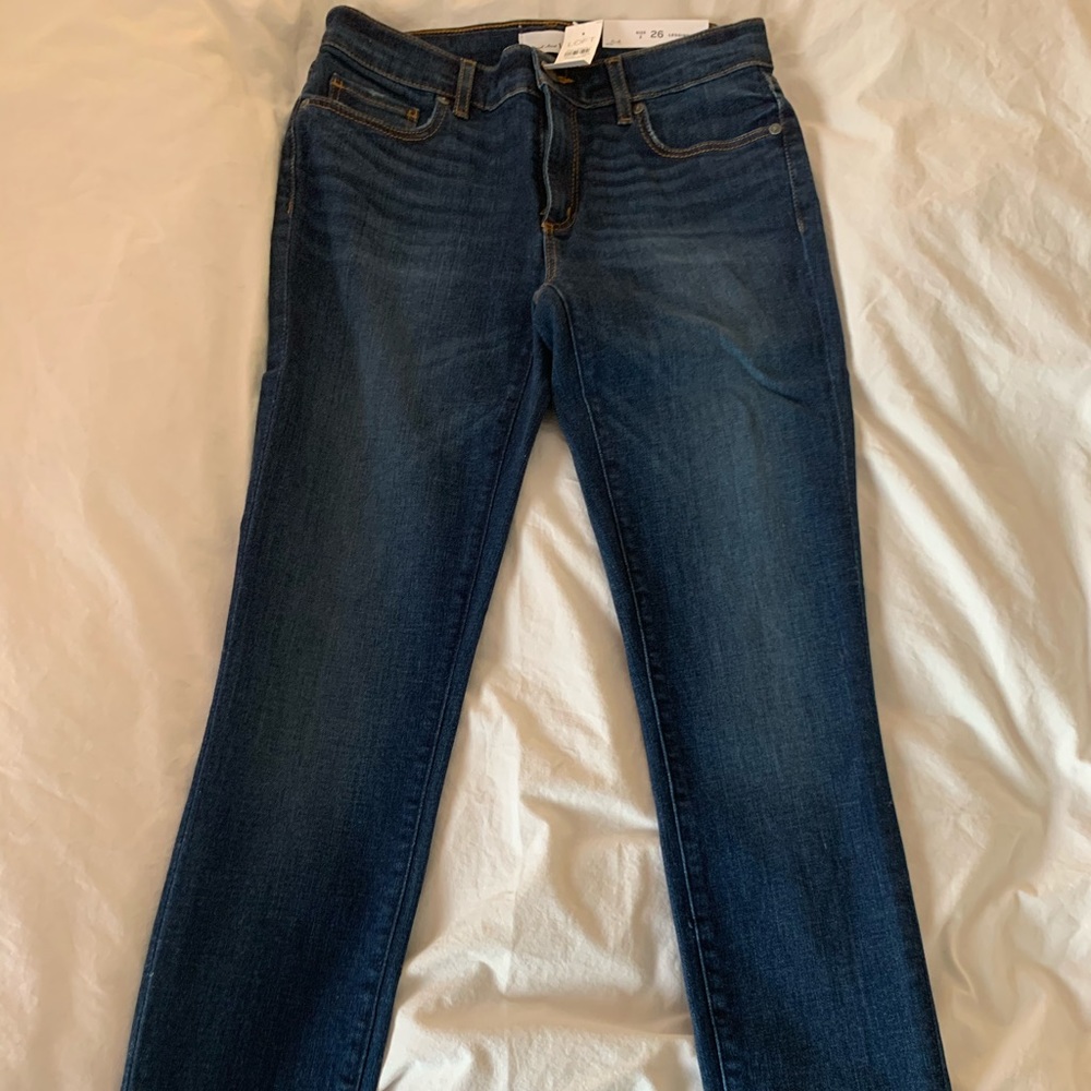 Dark straight leg denim legging- mid rise